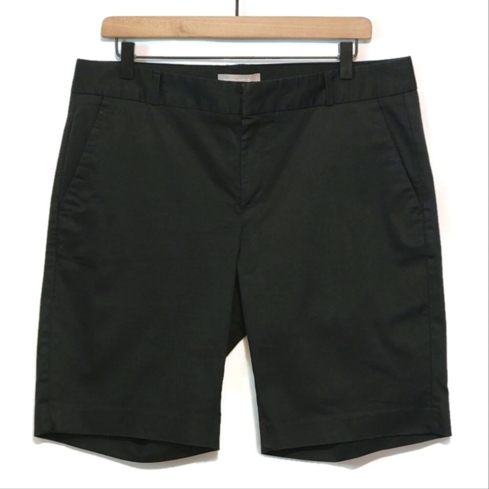 Banana Republic Black Mid Rise Bermuda Shorts Cotton Tailored 12